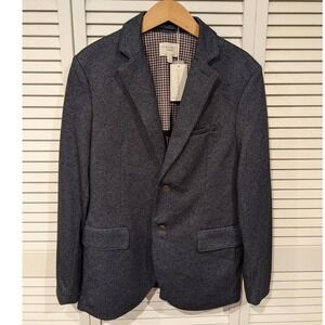 CONSTRUCT Mens 2 Button Blazer 40 Slim Fit Navy Knit Stretch Sport Coat NWT